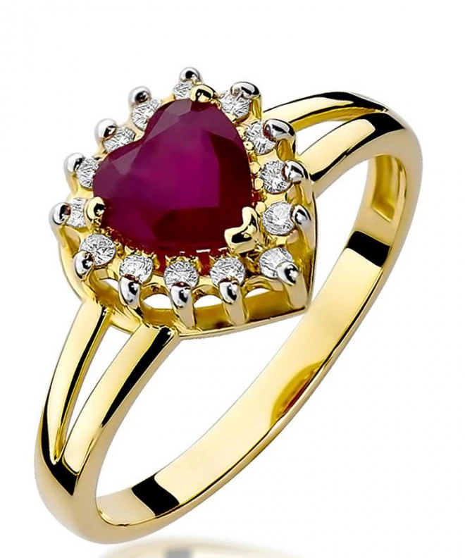 Pierścionek Bonore Crystal Fontanellatoze złota próby 585 z rubinem 1,1 ct 95450