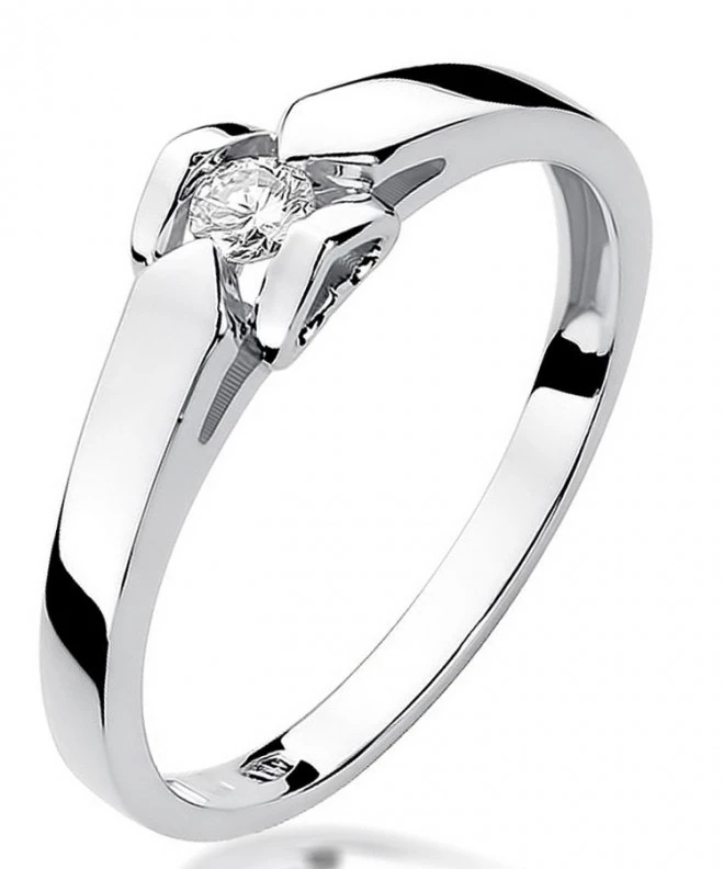 Pierścionek Bonore Simple Grassanoz białego złota próby 585 z diamentem 0,09 ct 109902