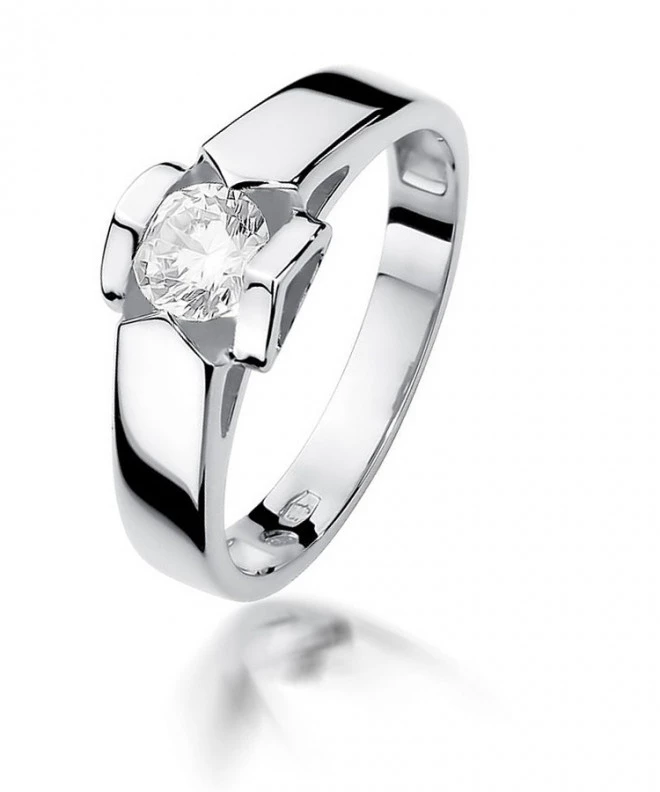 Pierścionek Bonore Midnight Brebbiaz białego złota próby 585 z diamentem 0,5 ct 116235