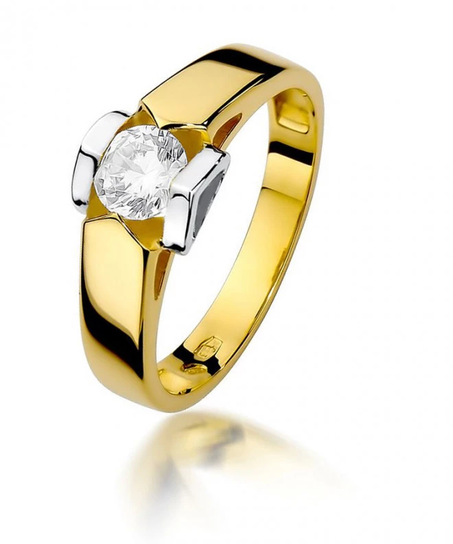Pierścionek Bonore Elegant Caponagoze złota próby 585 z diamentem 0,5 ct 90298