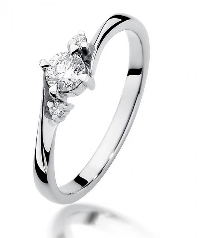 Pierścionek Bonore Elegant Lorsicaz białego złota próby 585 z diamentem 0,25 ct 115116
