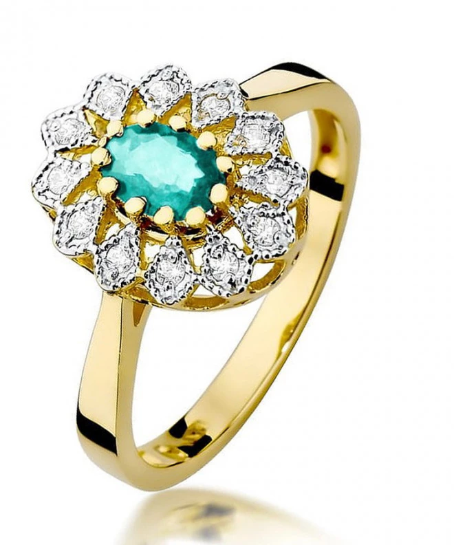 Pierścionek Bonore Midnight Mancianoze złota próby 585 ze szmaragdem 0,4 ct 99616