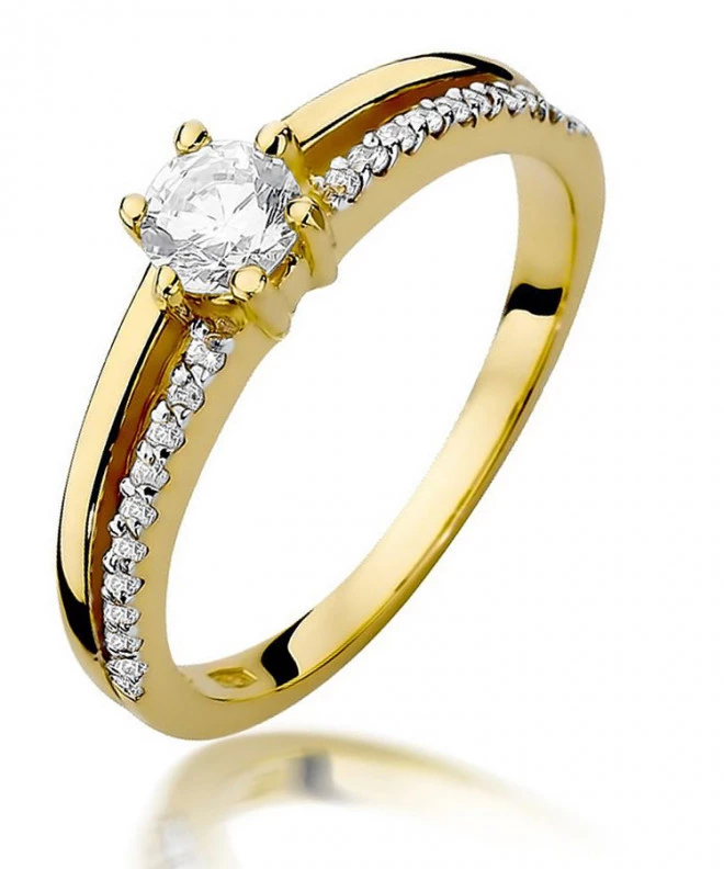 Pierścionek Bonore Crystal Soresinaze złota próby 585 z diamentem 0,3 ct 89284
