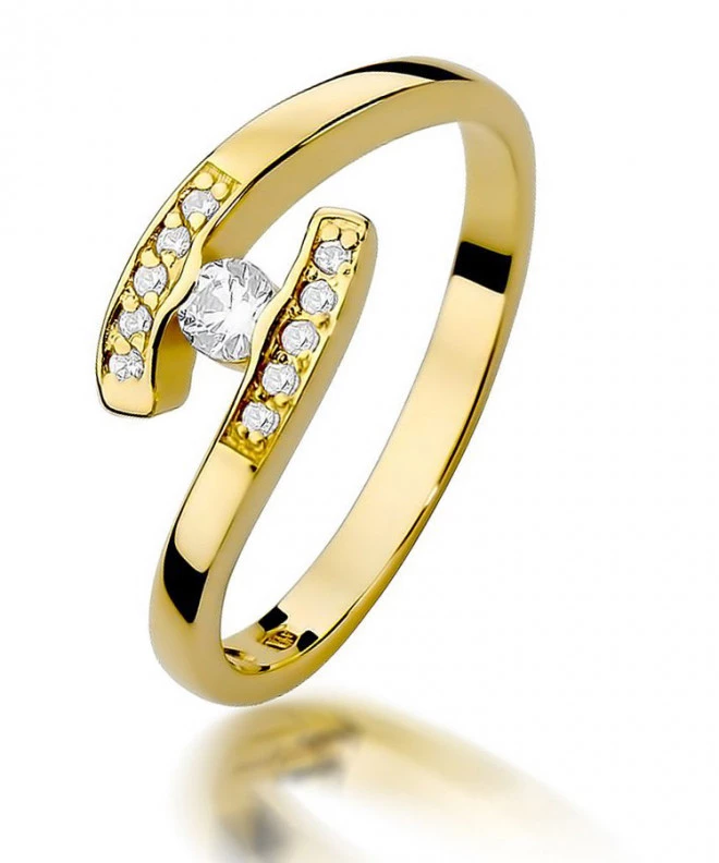 Pierścionek Bonore Crystal Arconateze złota próby 585 z diamentem 0,1 ct 87199
