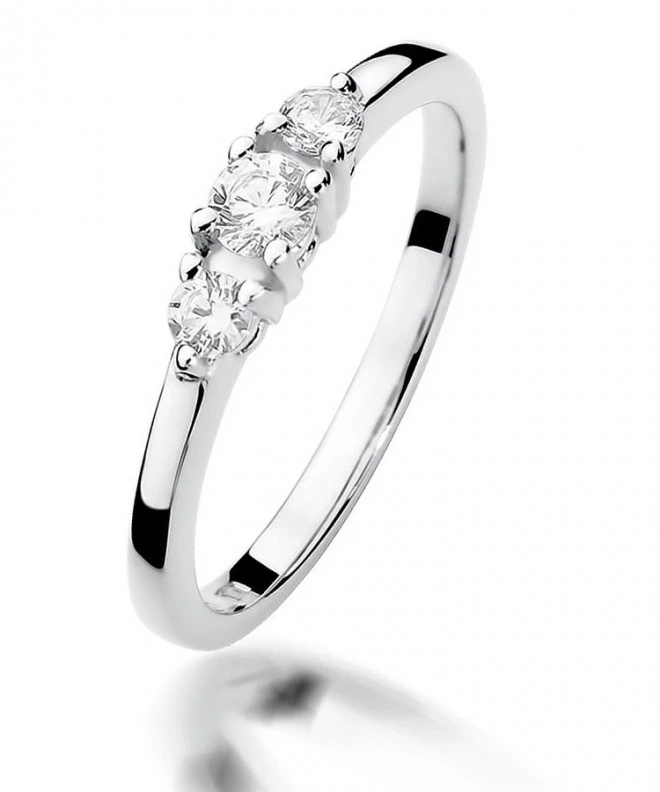 Pierścionek Bonore Crystal Amegliaz białego złota próby 585 z diamentem 0,15 ct 115127