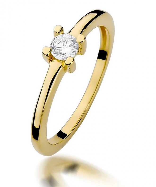 Pierścionek Bonore Elegant Trevioloze złota próby 585 z diamentem 0,23 ct 88232