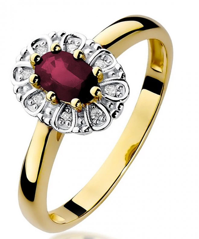 Pierścionek Bonore Crystal Fiume Venetoze złota próby 585 z rubinem 0,6 ct 95448