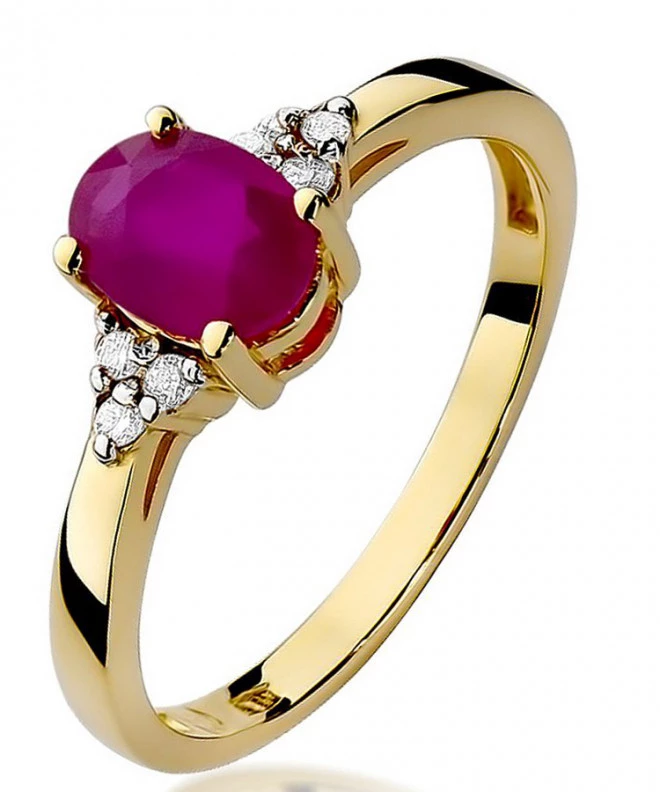 Pierścionek Bonore Simple Pravisdominize złota próby 585 z rubinem 1 ct 95449