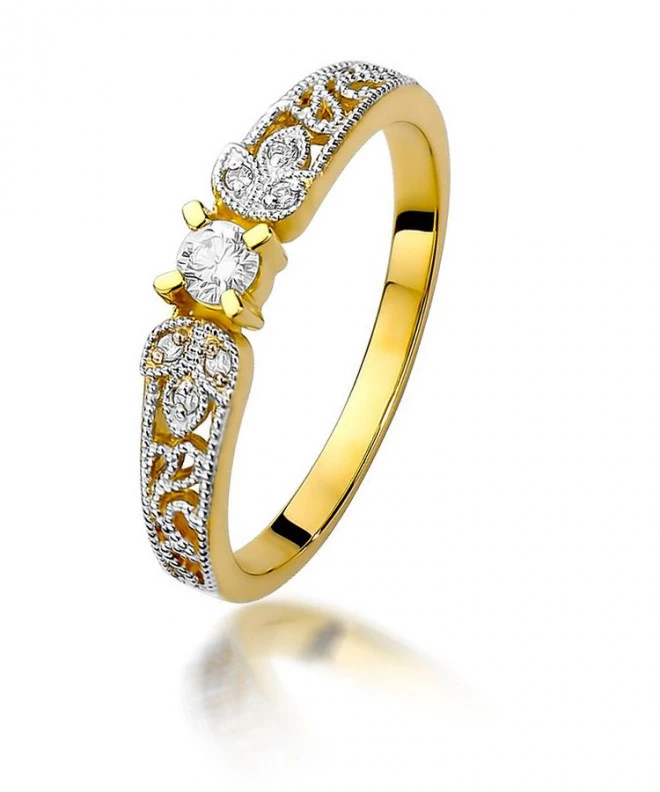 Pierścionek Bonore Crystal Dizzascoze złota próby 585 z diamentem 0,1 ct 86172