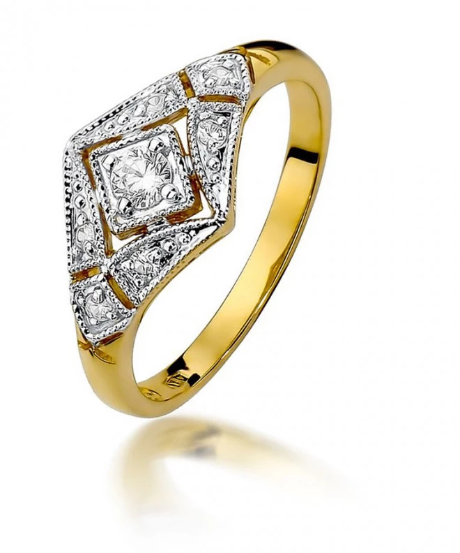 Pierścionek Bonore Crystal Bubbianoze złota próby 585 z diamentem 0,1 ct 87202