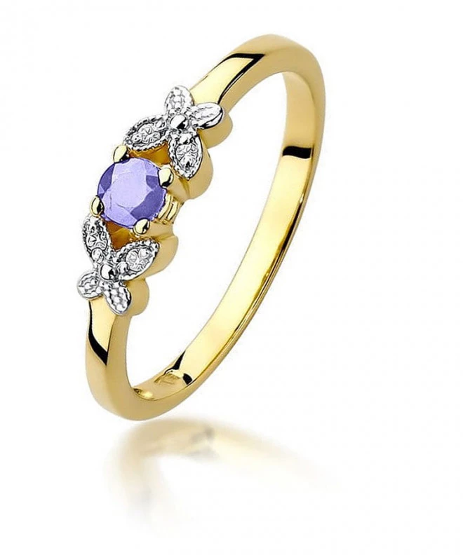 Pierścionek Bonore Blossom Piansanoze złota próby 585 z tanzanitem 0,15 ct 100647