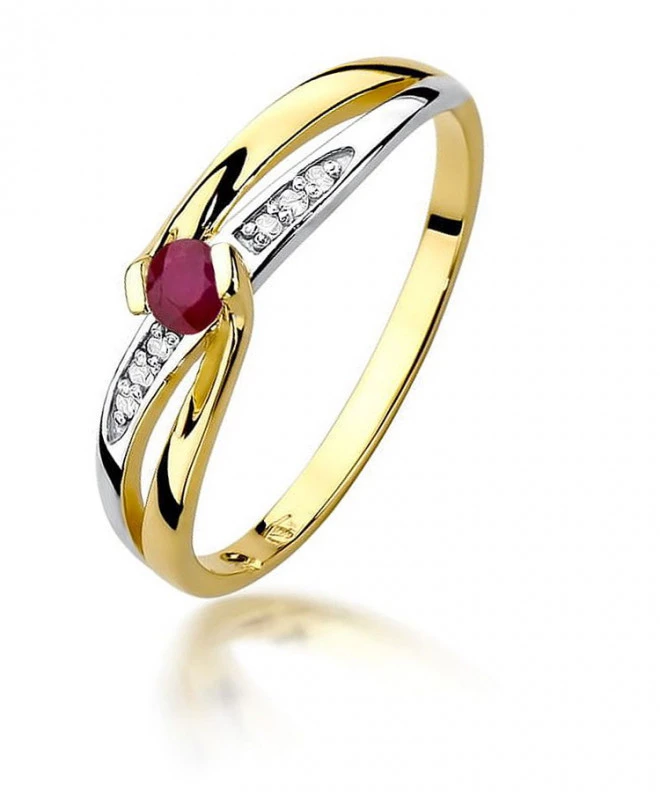 Pierścionek Bonore Crystal Grimaccoze złota próby 585 z rubinem 0,15 ct 96448