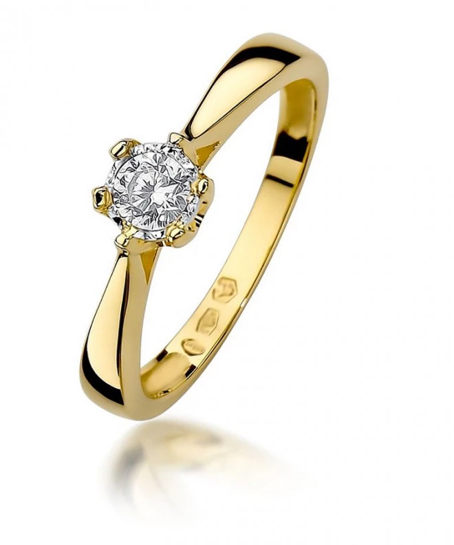 Pierścionek Bonore Elegant Carpianoze złota próby 585 z diamentem 0,2 ct 87204