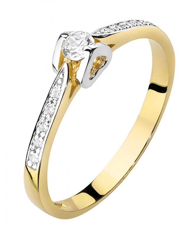 Pierścionek Bonore Crystal Lambrugoze złota próby 585 z diamentem 0,1 ct 86178