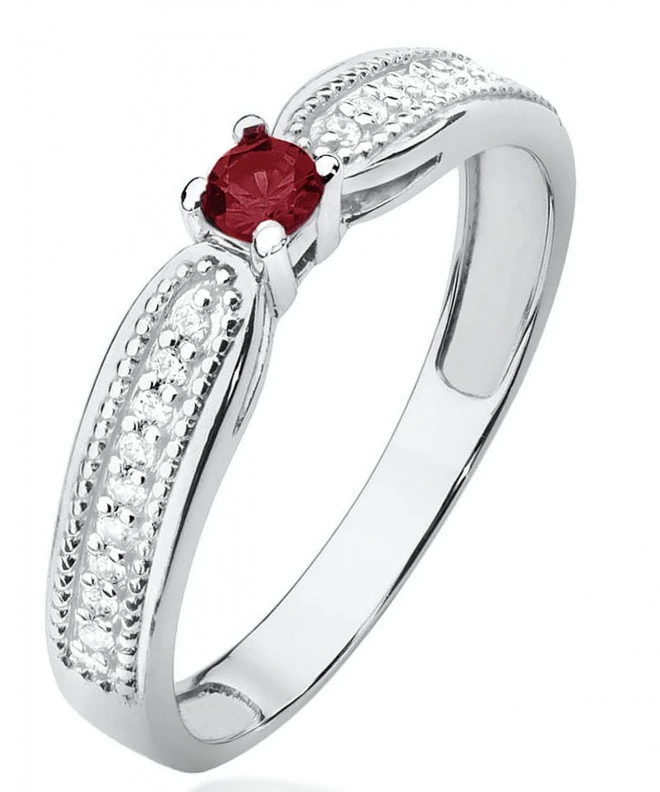 Pierścionek Bonore Midnight Golaseccaz białego złota próby 585 z rubinem 0,15 ct 122376