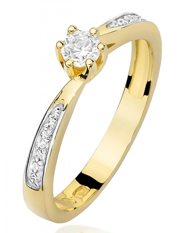 Pierścionek Bonore Crystal Cislianoze złota próby 585 z diamentem 0,15 ct 87209