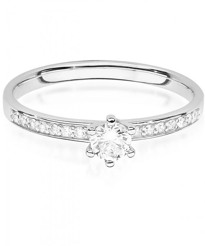 Pierścionek Bonore Crystal San Conoz białego złota próby 585 z diamentem 0,1 ct 113053