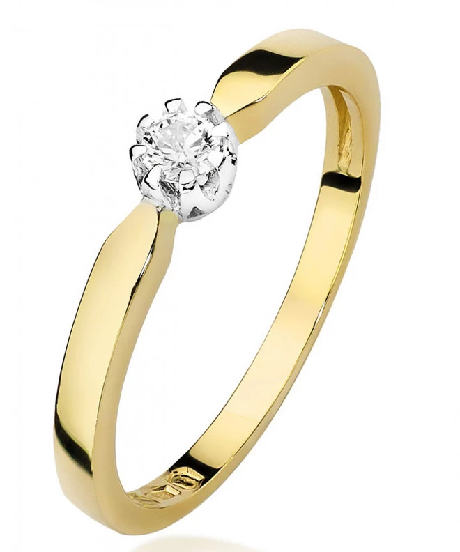 Pierścionek Bonore Simple Murialdoze złota próby 585 z diamentem 0,1 ct 84146