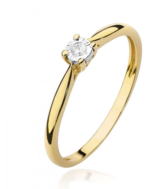 Pierścionek Bonore Simple Bernezzoze złota próby 585 z diamentem 0,03 ct 81068