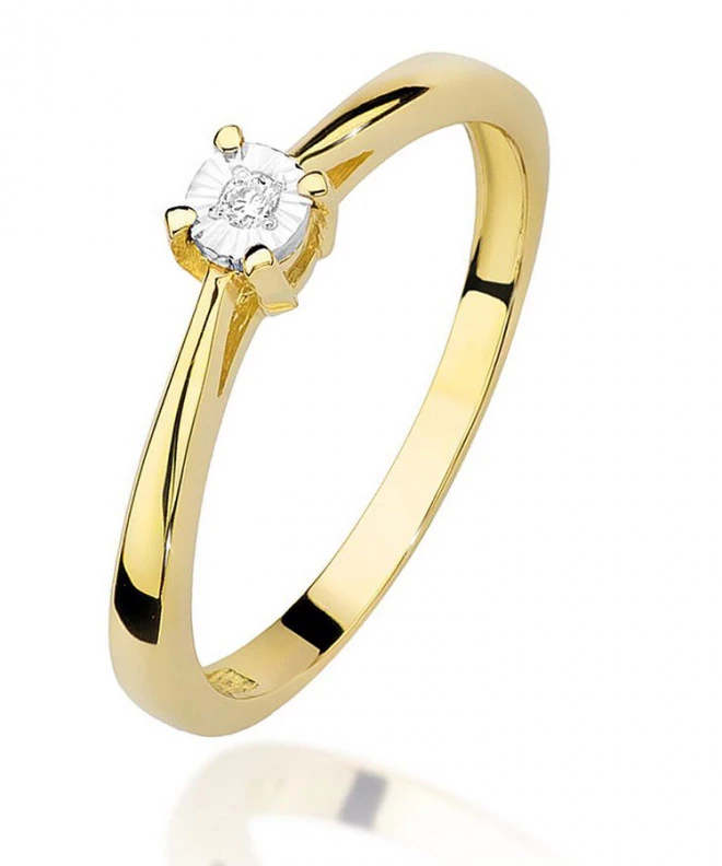 Pierścionek Bonore Simple Briagliaze złota próby 585 z diamentem 0,02 ct 82057