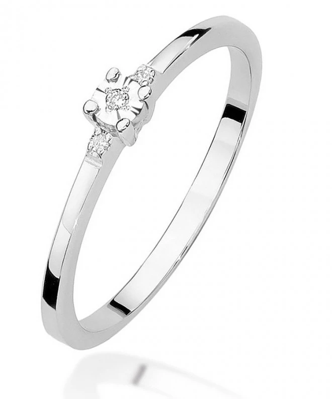 Pierścionek Bonore Simple Vinadioz białego złota próby 585 z diamentem 0,0086 ct 107837