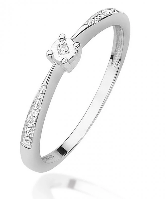 Pierścionek Bonore Midnight Calossoz białego złota próby 585 z diamentem 0,0086 ct 107838