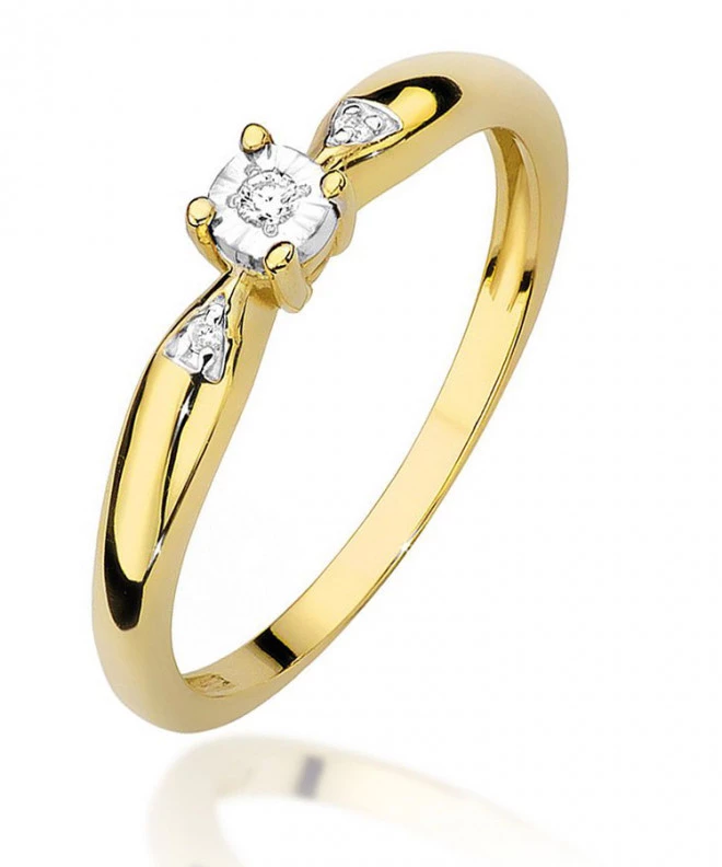 Pierścionek Bonore Simple Caraglioze złota próby 585 z diamentem 0,02 ct 82060