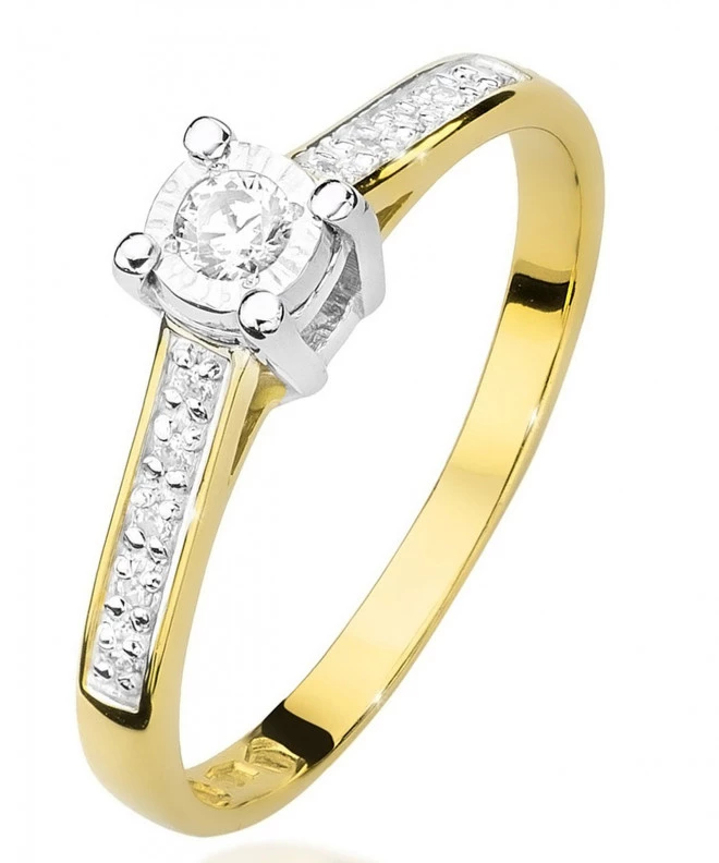 Pierścionek Bonore Crystal Porlezzaze złota próby 585 z diamentem 0,08 ct 86184