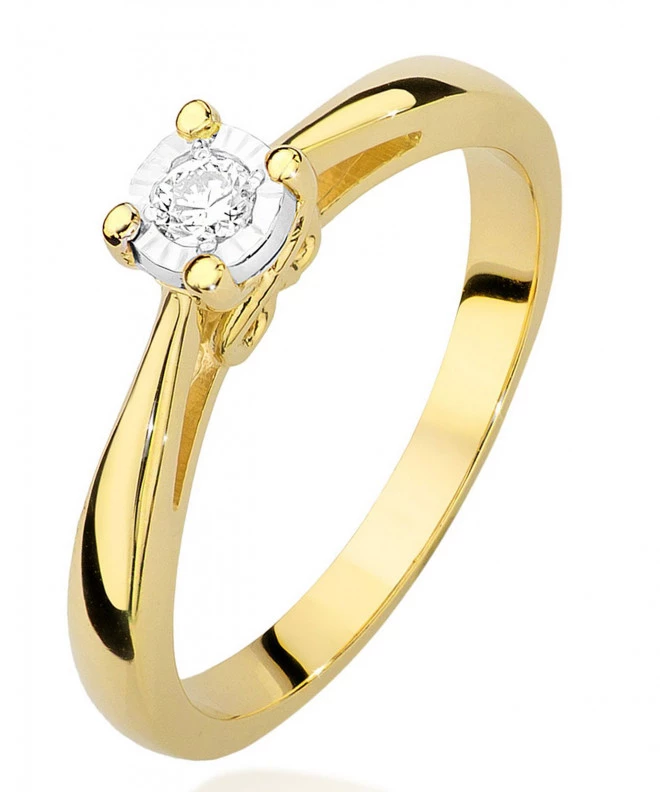 Pierścionek Bonore Simple Arenzanoze złota próby 585 z diamentem 0,08 ct 85140