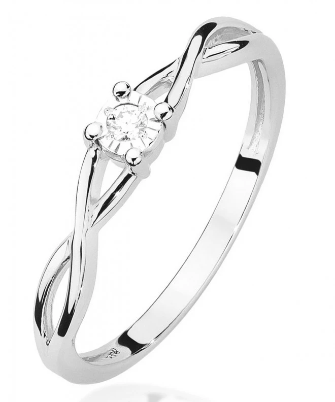 Pierścionek Bonore Midnight Casorzoz białego złota próby 585 z diamentem 0,03 ct 107840
