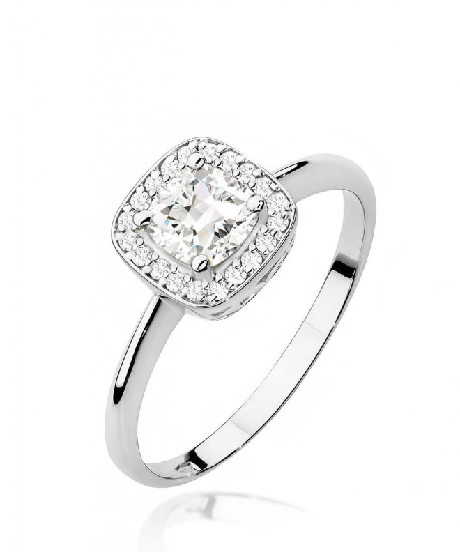 Pierścionek Bonore Crystal Origgioz białego złota próby 585 z białym szafirem 0,7 ct 124427