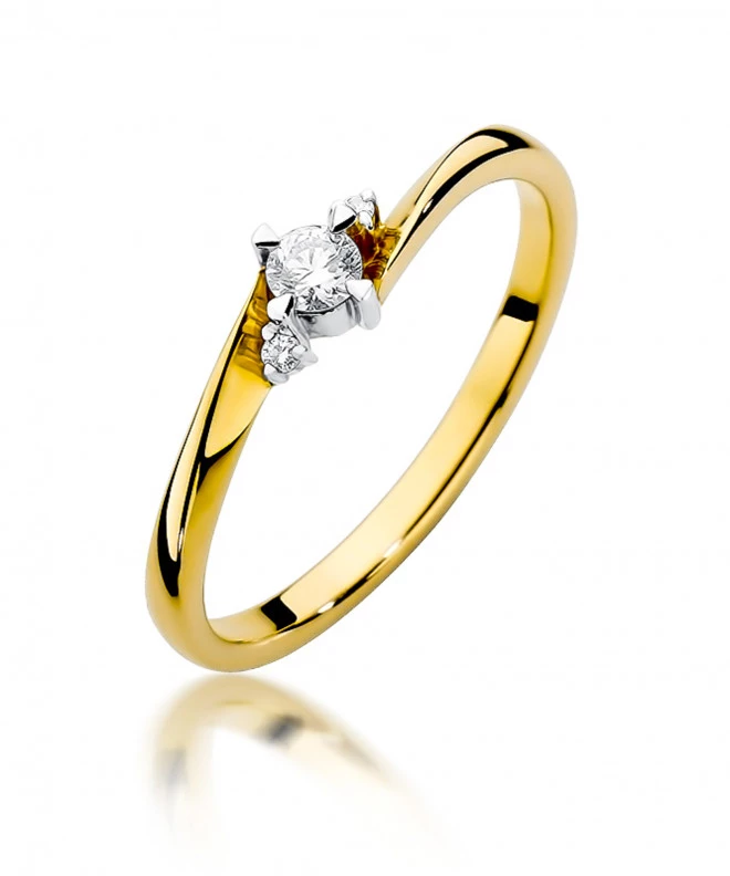 Pierścionek Bonore ze Złota próby 585 z diamentem 0,12 ct 156698