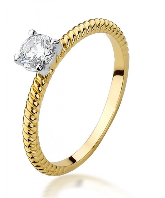Pierścionek Bonore Elegant Tromelloze złota próby 585 z diamentem 0,3 ct 89271