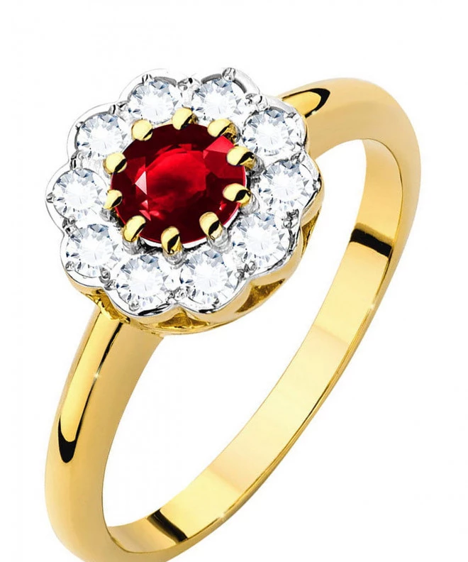 Pierścionek Bonore Blossom Forlì-Cesenaze złota próby 585 z rubinem 0,6 ct 96454