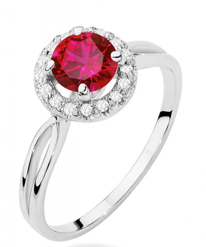 Pierścionek Bonore Crystal Bizzaronez białego złota próby 585 z rubinem 1,2 ct 122380