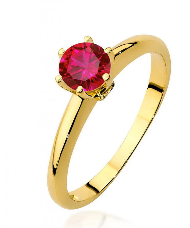 Pierścionek Bonore Simple San Clementeze złota próby 585 z rubinem 0,6 ct 96457