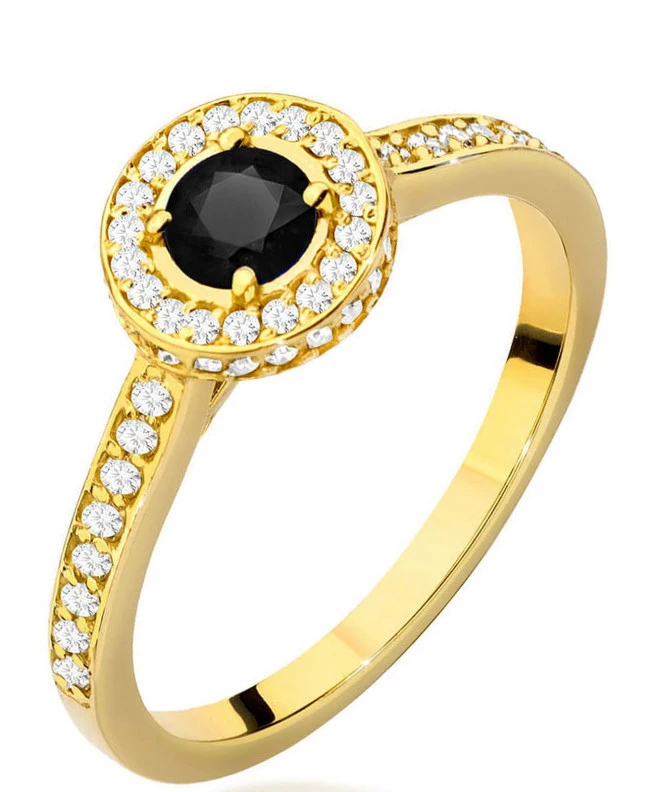 Pierścionek Bonore Midnight Cintanoze złota próby 585 z czarnym brylantem 0,3 ct 93392