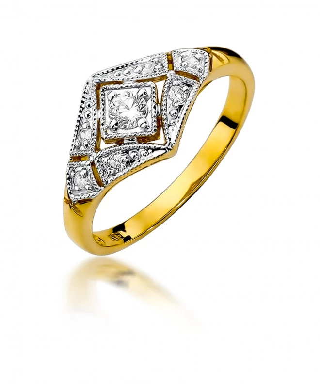 Pierścionek Bonore ze Złota próby 585 z diamentem 0,19 ct 157730