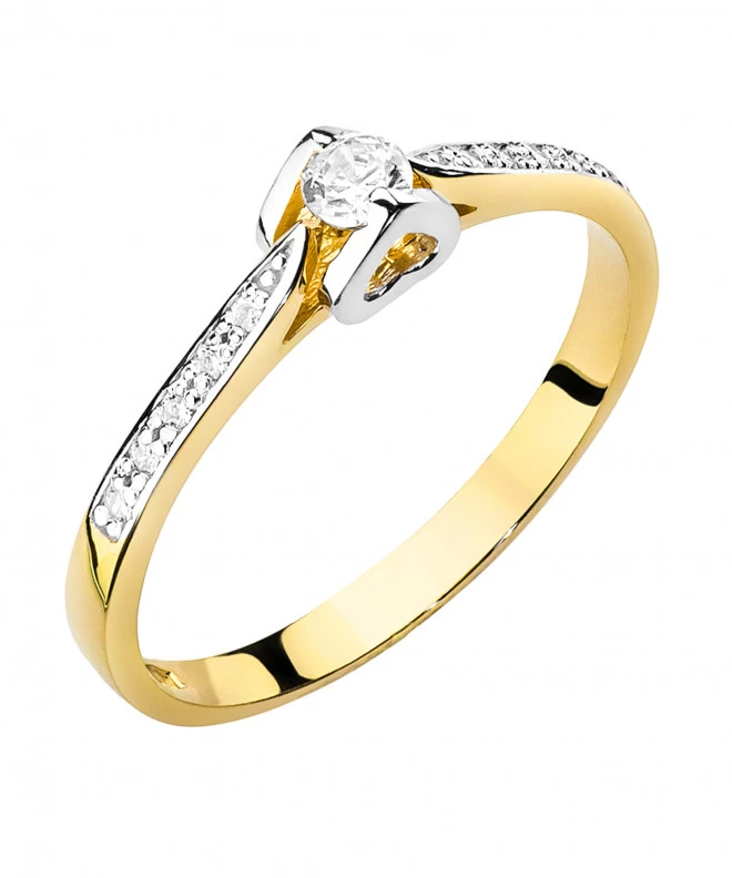 Pierścionek Bonore ze Złota próby 585 z diamentem 0,15 ct 158749