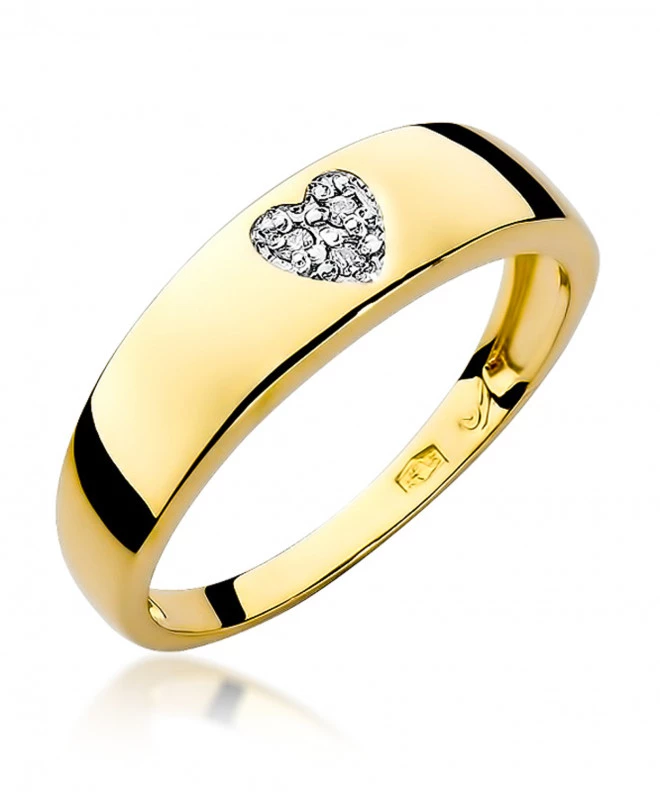 Pierścionek Bonore ze Złota próby 585 z diamentem 0,03 ct 150055