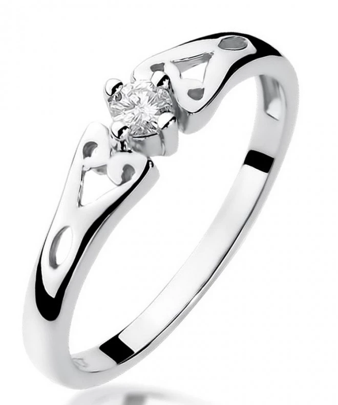 Pierścionek Bonore Midnight Ferrerez białego złota próby 585 z diamentem 0,1 ct 107848