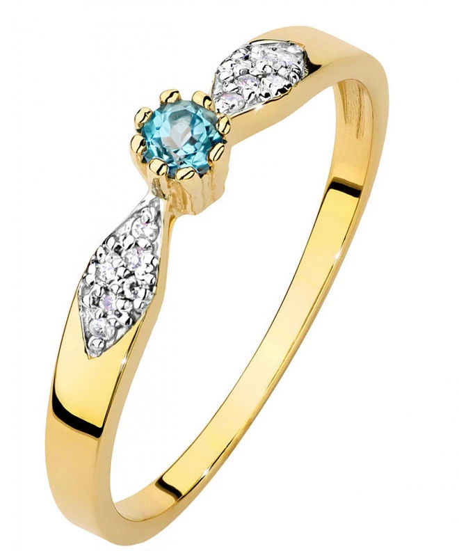Pierścionek Bonore Midnight Confignize złota próby 585 z topazem 0,15ct ct 100653