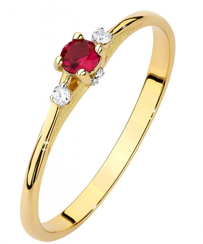 Pierścionek Bonore Simple Vallio Termeze złota próby 585 z rubinem 0,15 ct 94414