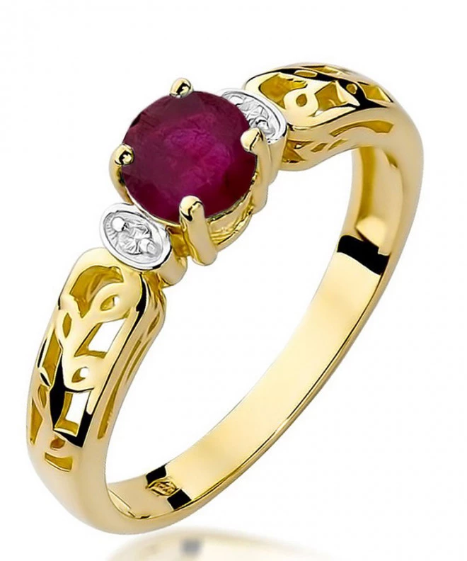Pierścionek Bonore Basic Commessaggioze złota próby 585 z rubinem 0,6 ct 94426