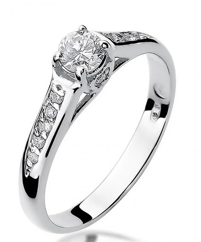 Pierścionek Bonore Crystal Rapalloz białego złota próby 585 z diamentem 0,23 ct 115124