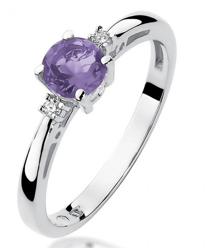Pierścionek Bonore Simple Faicchioz białego złota próby 585 z ametystem 0,5 ct 105798