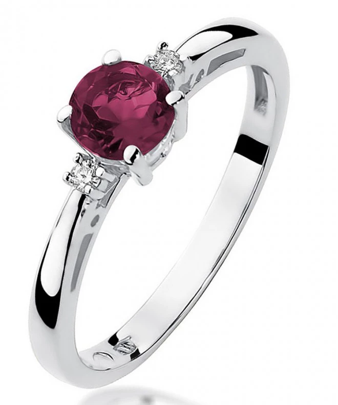 Pierścionek Bonore Midnight Cambiascaz białego złota próby 585 z rubinem 0,6 ct 120348