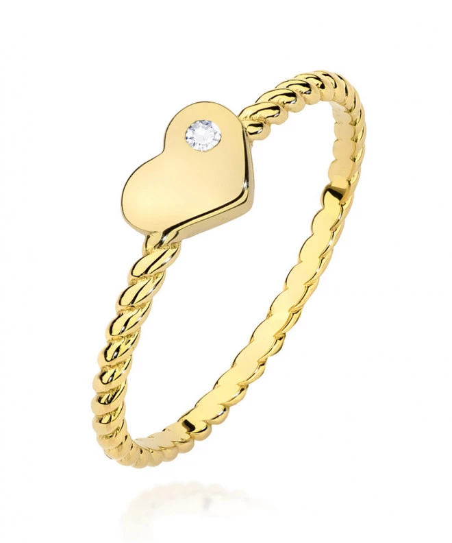 Pierścionek Bonore Love Casalborgoneze złota próby 585 z diamentem 0,03 ct 79469
