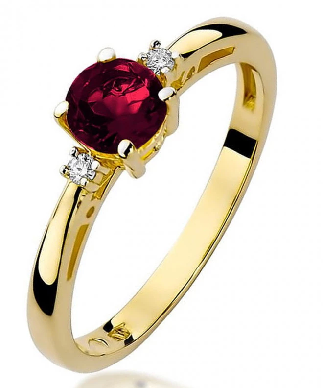 Pierścionek Bonore Simple Pozzo D'Addaze złota próby 585 z granatem 0,5 ct 93400