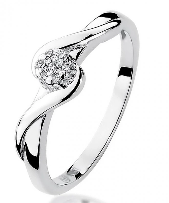 Pierścionek Bonore Midnight Roascioz białego złota próby 585 z diamentem 0,04 ct 106814